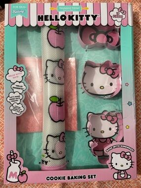 Hello Kitty Pink and Mint Cookie Baking Set - 13 Piece Party Toppers